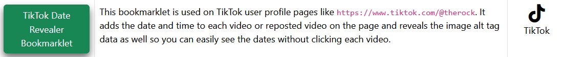 TikTok Date Revealer Bookmarklet